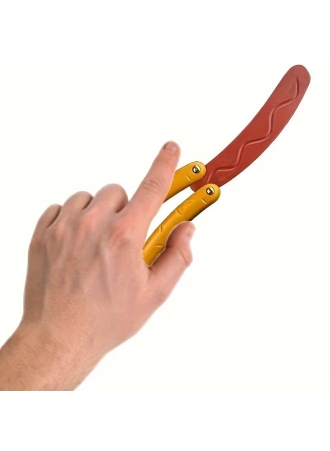 Goolsky Hot Dog Novelty Fidget Toy, Safe Butterfly-Style Design for Relax & Party Games, Mixed Colors - Holiday Gift for Teens & Friends, Playful Gadget with Sturdy Construction - Image 3