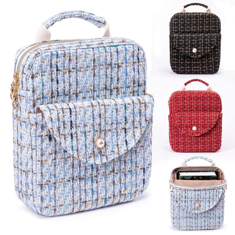 APLUFINE Tweed Book Sleeve with Zipper Elegant Zipper Book Pouch Book Sleeve for Book Lovers Book Protector Bag Book Bag for Women Book Carrying Case for Book Accessories Study Suppliers - Image 2