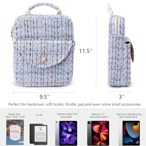 APLUFINE Tweed Book Sleeve with Zipper Elegant Zipper Book Pouch Book Sleeve for Book Lovers Book Protector Bag Book Bag for Women Book Carrying Case for Book Accessories Study Suppliers - Image 3