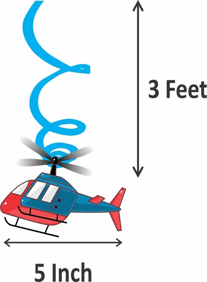 Untumble Aeroplane Birthday Decorations for Boys or Girls | Perfect Aeroplane Theme Decorations With Swirls, Happy Birthday Banner, Balloons, Cake & Cup Cake Toppers | Pack of 64 - Image 4