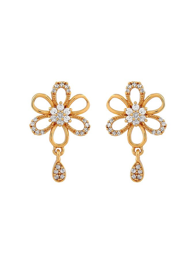 Estele Delightful Gold Plated Necklace Jewellery American Diamond Necklace Set for Women - Image 3