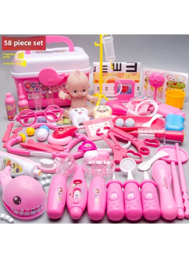 Toys Children's Play House Boys And Girls Toys Stethoscope Doctor Toys Medical Set-Color:W Simple 32-piece Pink/20.8*11*13.8 Cm-247g - Image 2
