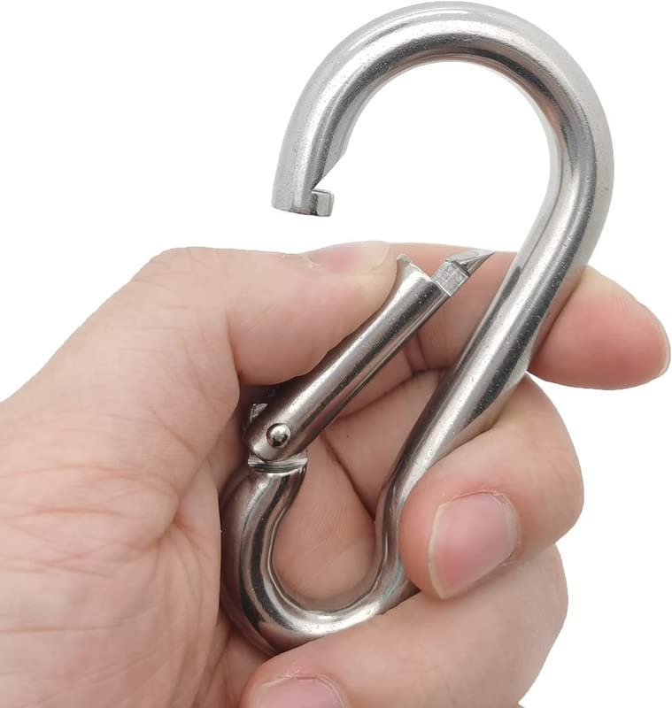 DIY Crafts 2x Pcs, M2, Carabiner Clip Spring-Snap Hook M2-M10 Heavy Duty Carabiner Clips for Keys Swing Set Camping Fishing Hiki(2x Pcs, M2) - Image 5