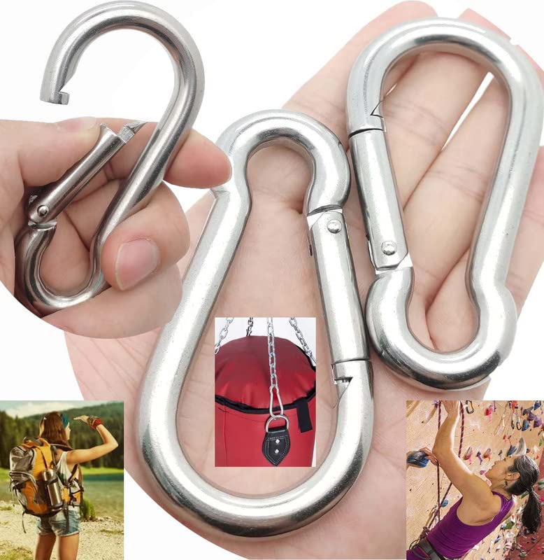 DIY Crafts 2x Pcs, M2, Carabiner Clip Spring-Snap Hook M2-M10 Heavy Duty Carabiner Clips for Keys Swing Set Camping Fishing Hiki(2x Pcs, M2) - Image 1