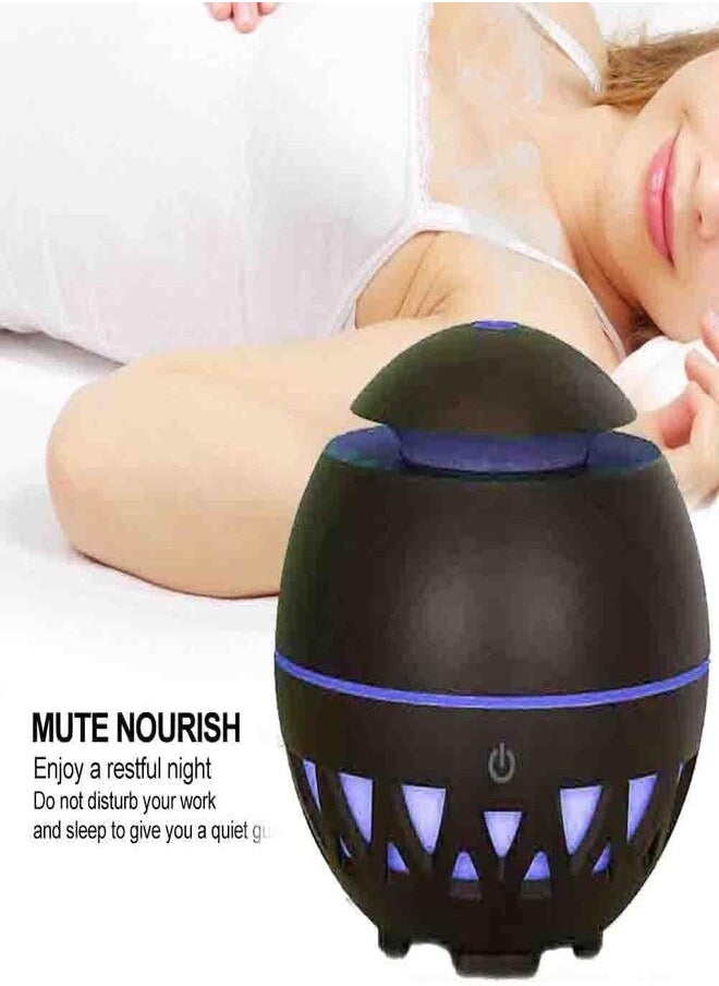 Generic Ultrasonic Aroma Humidifier, Small Triangle Design with 7 Colors - 7 Color Light - Dark Wood  - Image 3