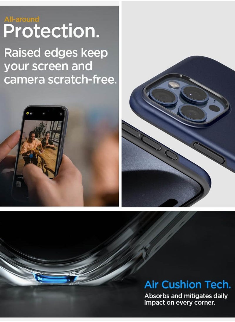 Spigen - Style Armor MagFit for iPhone 15 PRO Case Cover Magnetic MagSafe Compatible [Military Grade Protection] - Midnight Indigo - Image 1