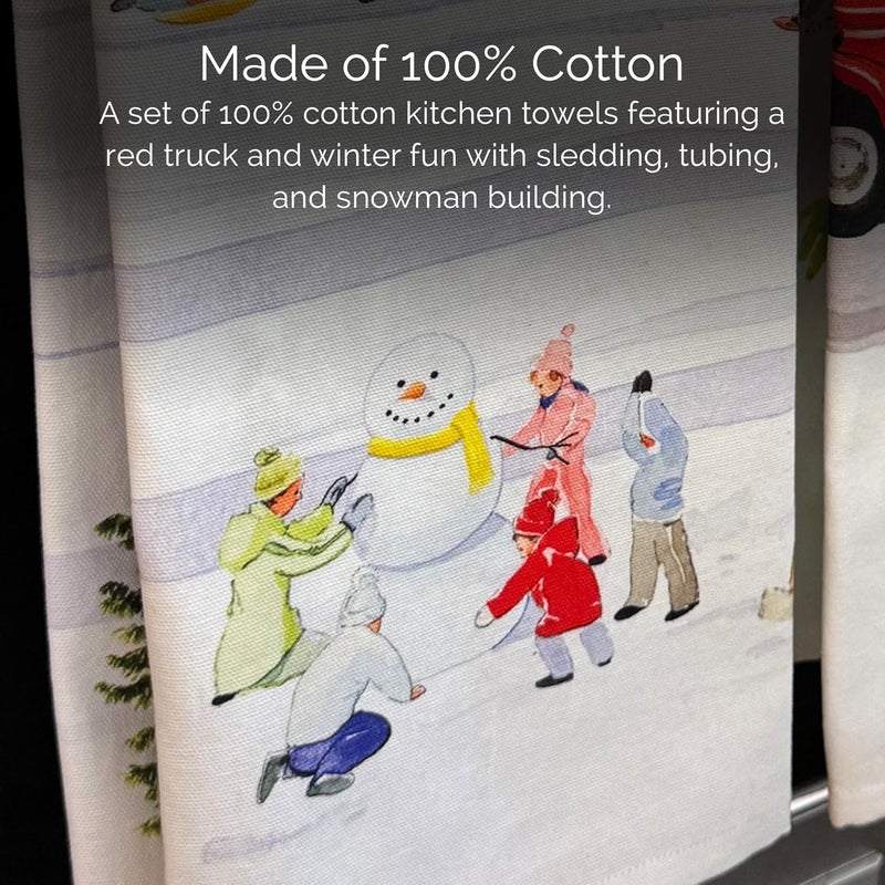 CASKATA X Felix Doolittle Winter Wonderland Kitchen Towels Set of 2  100 Cotton Quick Dry Cleaning Dishtowel  Perfect for Christmas Home Dining Birthday Gifts  Multicolor on White 205W X 30L - Image 4
