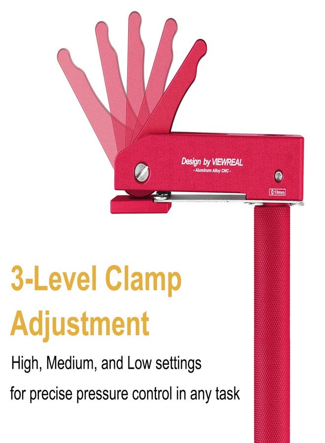 ViewReal Bench Dog Clamp,3/4"(19mm) Bench Dog Hole Clamp for Woodworking, Adjustable Quick-Lock Bench Clamps for Woodworking, Non-Marring Pads, Long Handle Holdfast for MFT Table (6-Piece Set) - Image 5