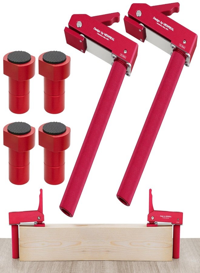 ViewReal Bench Dog Clamp,3/4"(19mm) Bench Dog Hole Clamp for Woodworking, Adjustable Quick-Lock Bench Clamps for Woodworking, Non-Marring Pads, Long Handle Holdfast for MFT Table (6-Piece Set) - Image 1