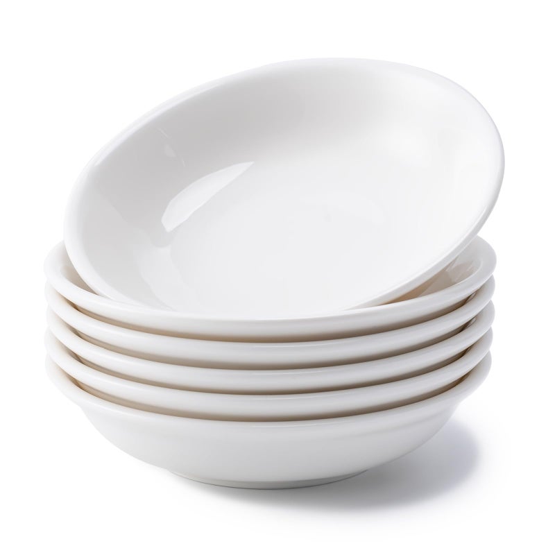 Eisinly 6 Pack Dip Bowls, 3 OZ Ceramic Soy Sauce Dish, White Dipping Sauce Bowls Small Dishes Serving for Tomato Sauce, Soy, BBQ Party Supplies - Image 1