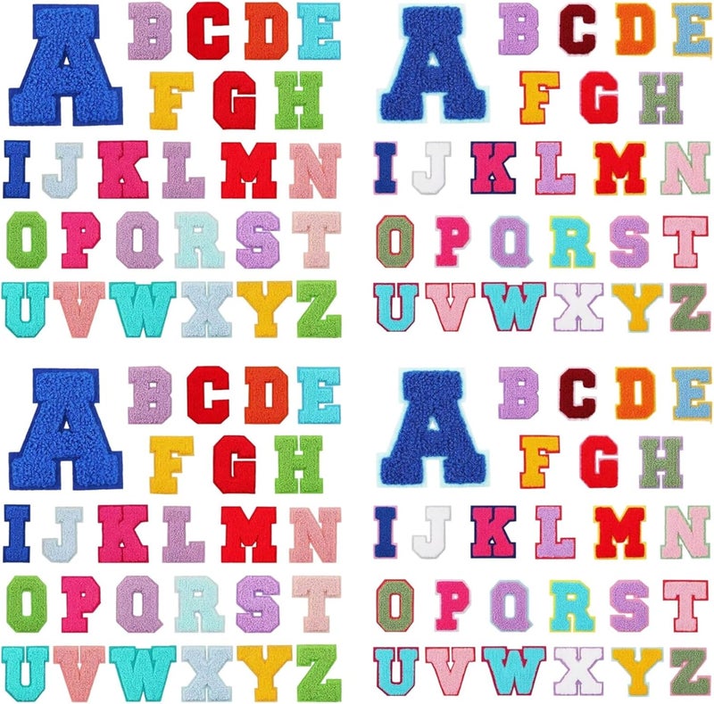 Generic 52 Pcs Chenille Letter Patches 2.8 in, Rainbow Embroidered Iron-On for DIY Fashion - Image 1