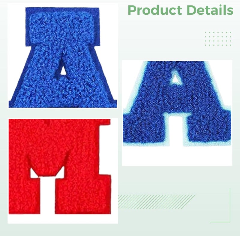 Generic 52 Pcs Chenille Letter Patches 2.8 in, Rainbow Embroidered Iron-On for DIY Fashion - Image 2