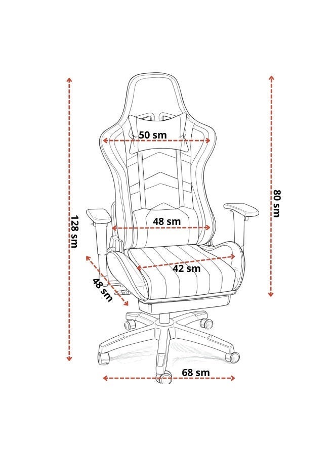 FURALUX Ergonomic Gaming Chair with Retractable Footrest – High Back Reclining Racing Style Gamer Chair with Adjustable Lumbar Support, Headrest & Height Control - Image 2