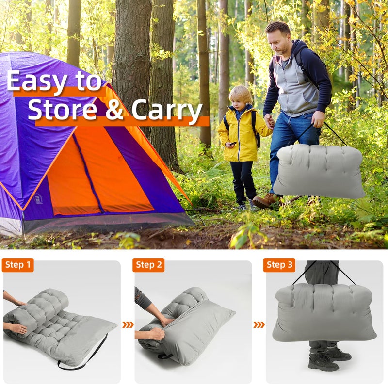 Fragess Portable Camping Cot, 600LBS Max Load, Extra Wide with Thick Mattress, Folding Cot for Outdoor Camping/Office, Home Nap (Grey) - Image 5