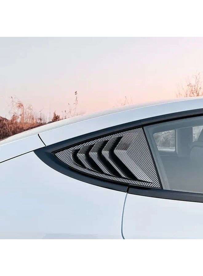 Gloss Black Carbon Fiber Rear Window Louver Cover Trim For Model 3 2024 - Image 4