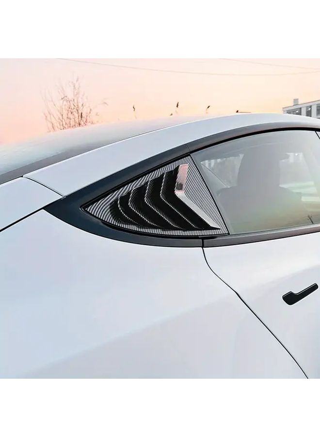 Gloss Black Carbon Fiber Rear Window Louver Cover Trim For Model 3 2024 - Image 3