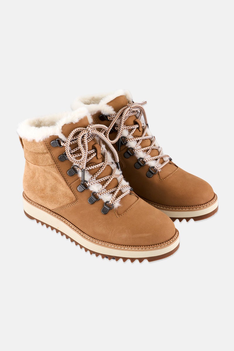 TOMS Women Mojave Lace Up Ankle Boots, Tan - Image 1