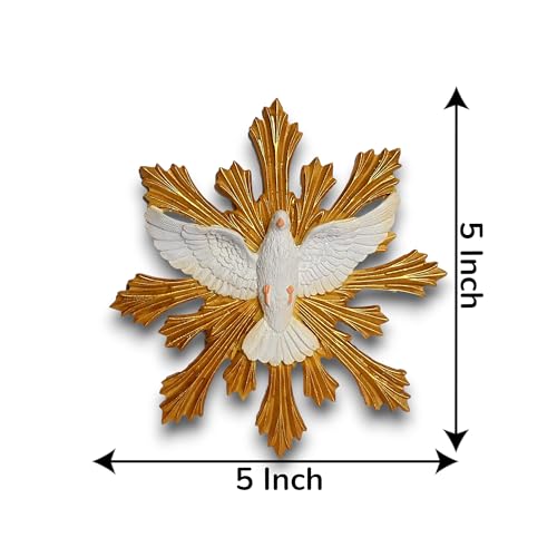 KariGhar® Faith Dove Holy Spirit Catholic wall Hanging Idol Perfect for Prayer Room/Drawing Room/Decoration & Gifting A0055 (3 x 13 x 13 cm) (5 x 5 INCH) - Image 2