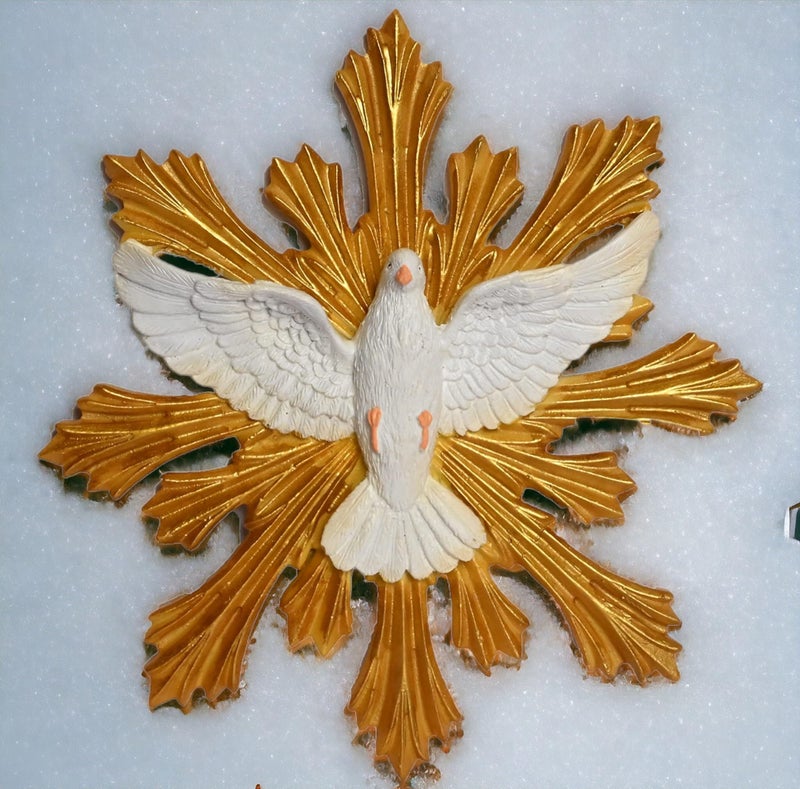 KariGhar® Faith Dove Holy Spirit Catholic wall Hanging Idol Perfect for Prayer Room/Drawing Room/Decoration & Gifting A0055 (3 x 13 x 13 cm) (5 x 5 INCH) - Image 1