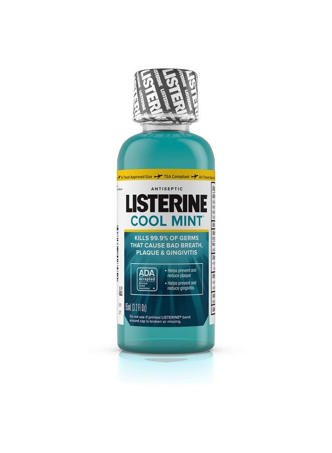Somall Listerine Cool Mint Antiseptic Mouthwash for Bad Breath, Travel Size 3.2 oz - Pack of 6 - Image 2