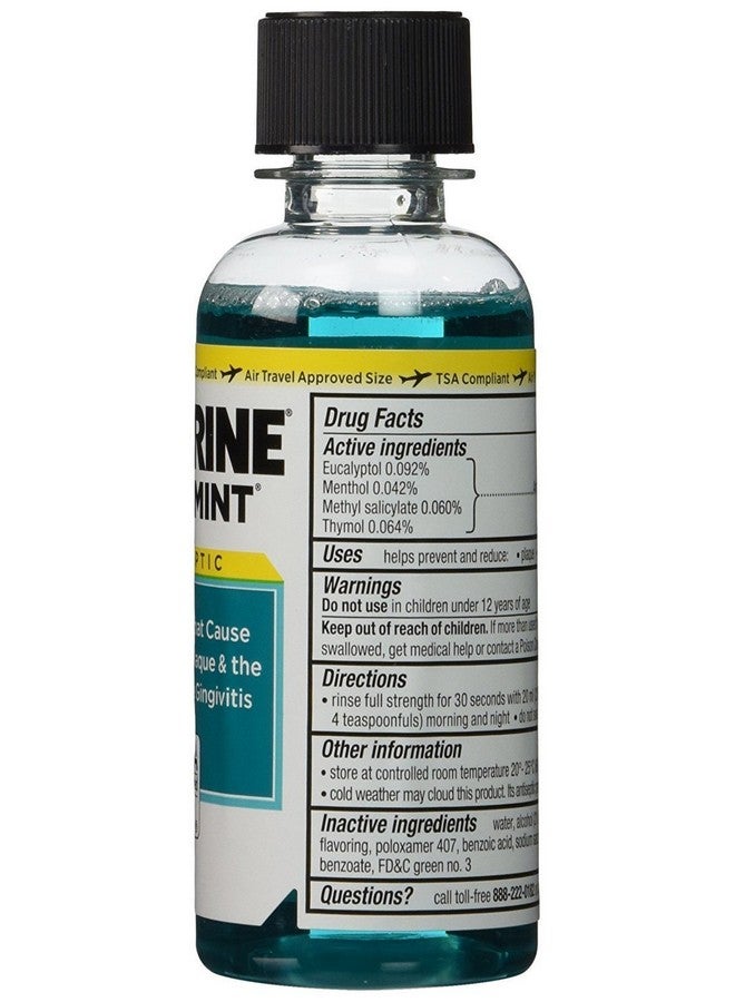 Somall Listerine Cool Mint Antiseptic Mouthwash for Bad Breath, Travel Size 3.2 oz - Pack of 6 - Image 3