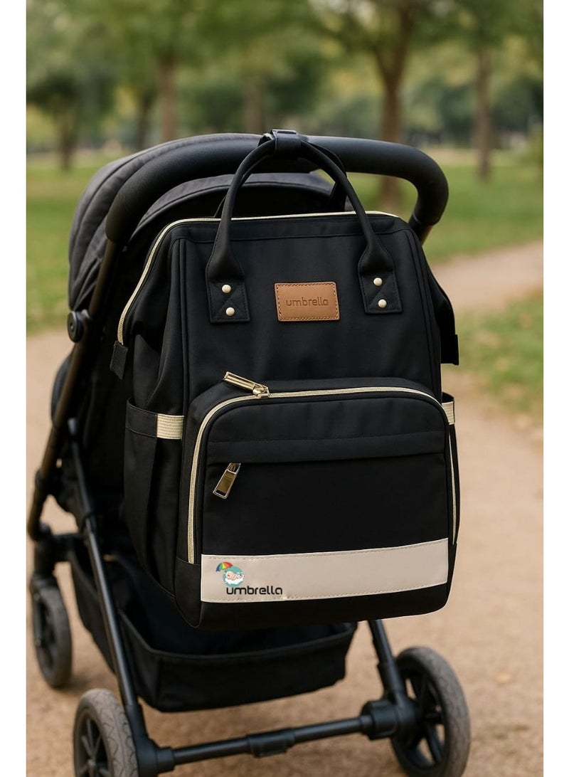 امبريلا شنطة ظهر ومكان مخصص لتغير حفاضات الطفل و لحمل اغراض الطفل من  امبريلا حفاضات وزجاجات ر - Image 3