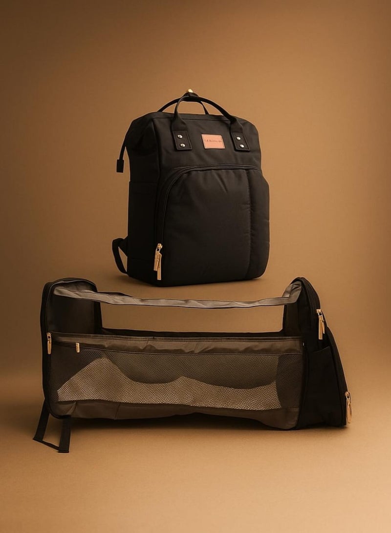 امبريلا شنطة ظهر ومكان مخصص لتغير حفاضات الطفل و لحمل اغراض الطفل من  امبريلا حفاضات وزجاجات ر - Image 1