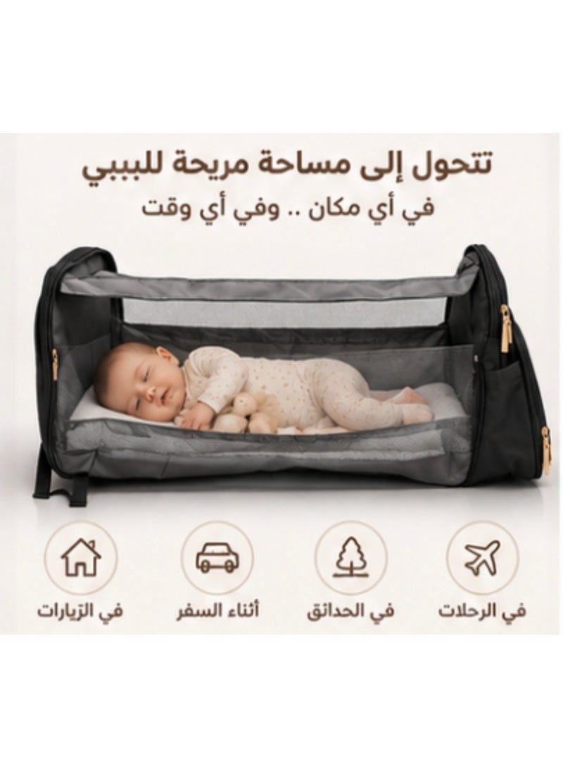 امبريلا شنطة ظهر ومكان مخصص لتغير حفاضات الطفل و لحمل اغراض الطفل من  امبريلا حفاضات وزجاجات ر - Image 4