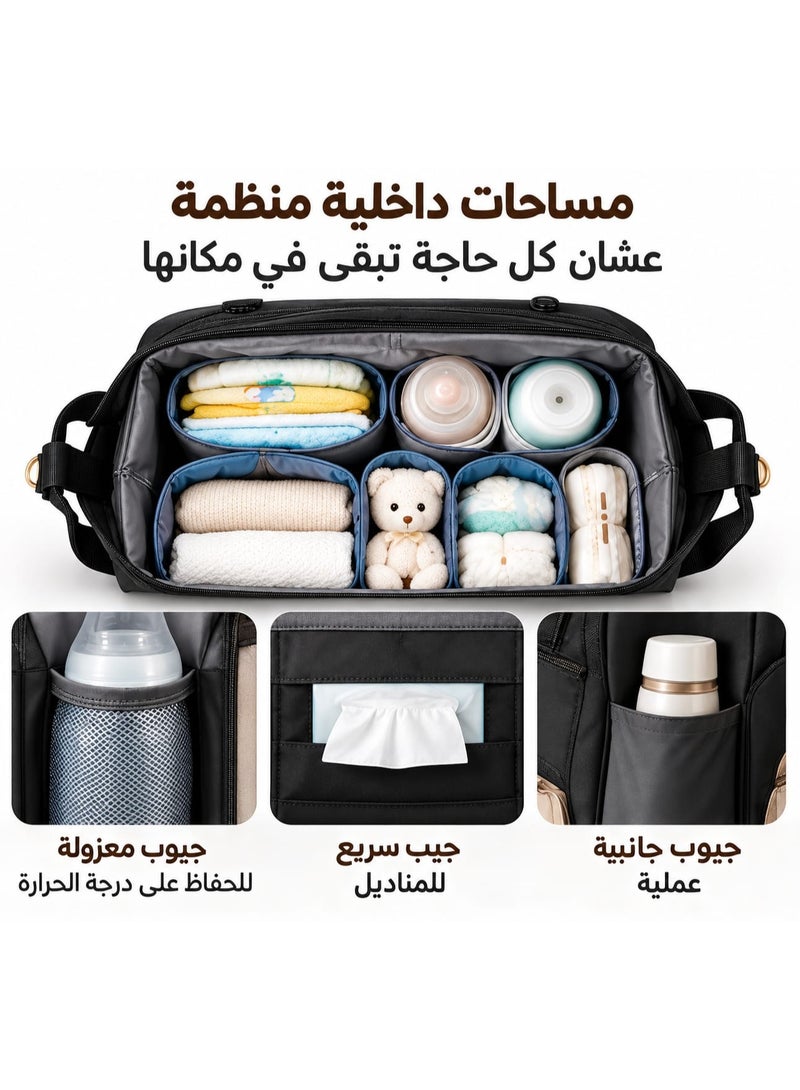 امبريلا شنطة ظهر ومكان مخصص لتغير حفاضات الطفل و لحمل اغراض الطفل من  امبريلا حفاضات وزجاجات ر - Image 5