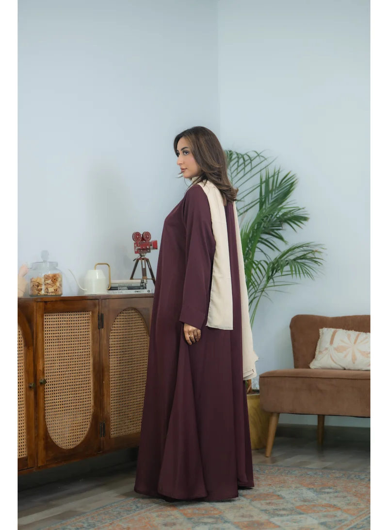 via abaya Burgundy Blackberry Abaya