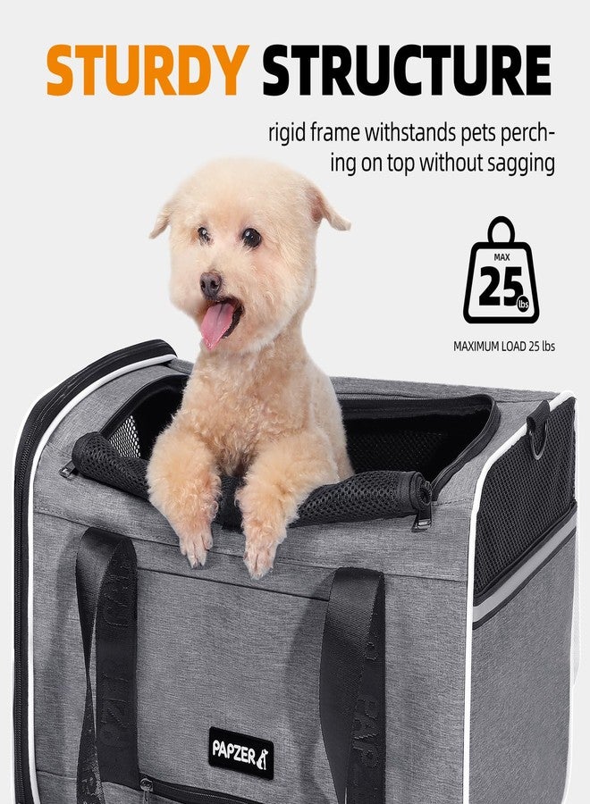 PAPZER Top Loading Medium Cat Carrier with Privacy Curtain, Soft-Sided Small Pet Travel Crate Vet Visit, Little Puppy Dog Kennel Bag Suitcase Luggage Sleeve, 18x11x11 Inch Grey - Image 5