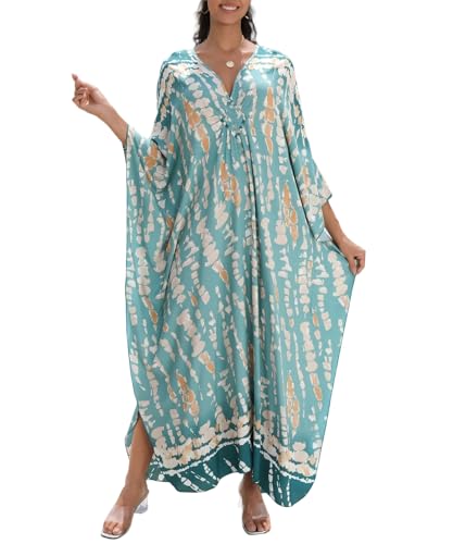 IMAGEKOPE Women 2025 Summer Kaftan Dresses Plus Size Bathing Suit Cover Up Moo Moos Beach Dress for Swimwear Caftan Dress - Image 1