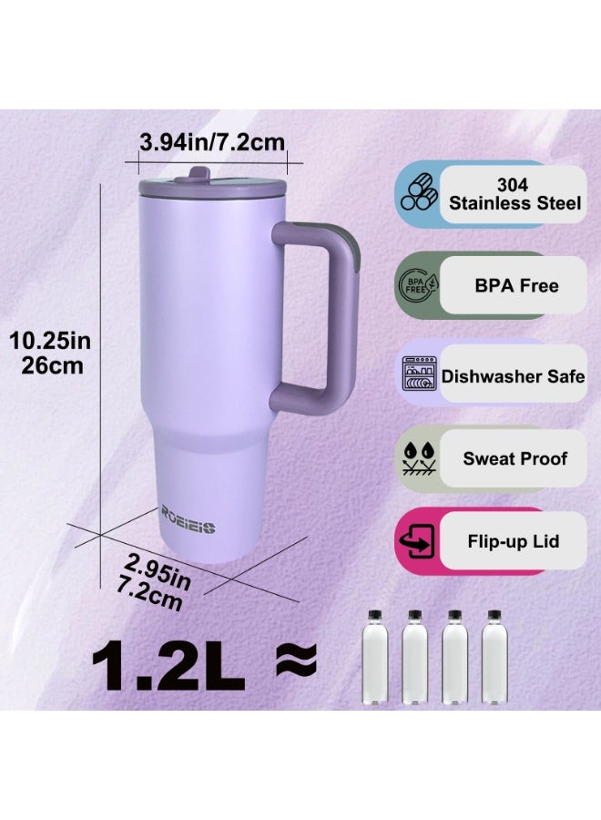 روییيس كوب سعة 40 أونصة مع مقبض وقشة قابلة للطي - مناسب لحامل أكواب السيارة، زجاجة مياه مقاومة للتسرب - قاعدة قابلة لإعادة الاستخدام من الفولاذ المقاوم للصدأ والمطاط - هدايا للنساء والرجال وكوب 40 أونصة بمقبض وقشة قابلة للطي - مناسب لحامل أكواب السيارة، زجاجة مياه مقاومة للتسرب - قاعدة من الفولاذ المقاوم للصدأ والمطاط قابلة لإعادة الاستخدام - هدايا للنساء والرجال حزمة 2 قطعة - Image 2