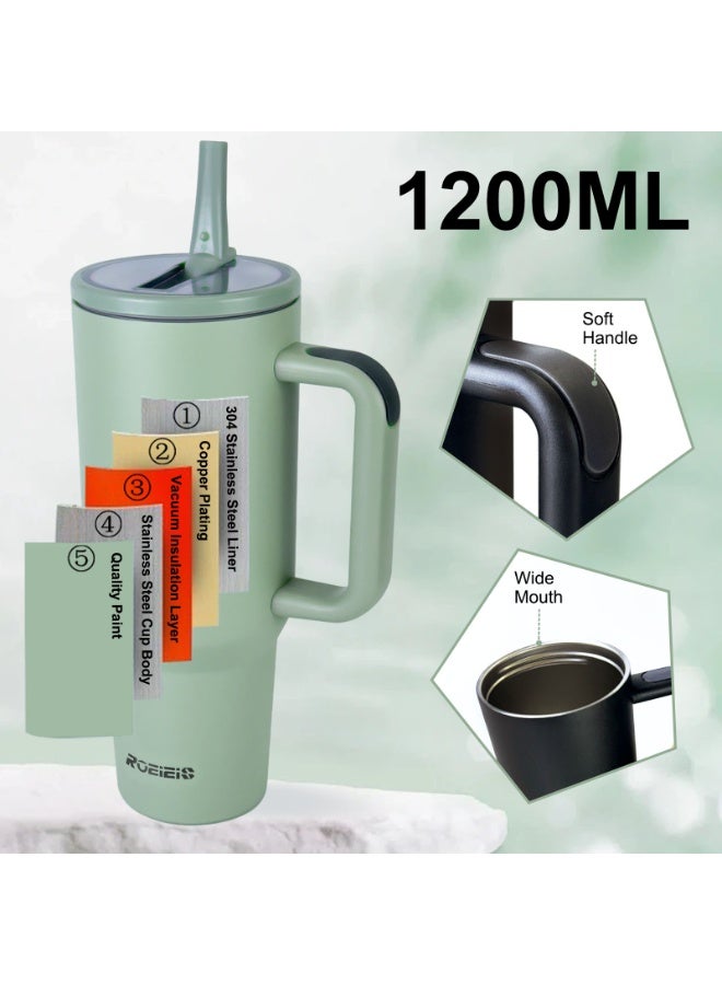 روییيس كوب سعة 40 أونصة مع مقبض وقشة قابلة للطي - مناسب لحامل أكواب السيارة، زجاجة مياه مقاومة للتسرب - قاعدة قابلة لإعادة الاستخدام من الفولاذ المقاوم للصدأ والمطاط - هدايا للنساء والرجال وكوب 40 أونصة بمقبض وقشة قابلة للطي - مناسب لحامل أكواب السيارة، زجاجة مياه مقاومة للتسرب - قاعدة من الفولاذ المقاوم للصدأ والمطاط قابلة لإعادة الاستخدام - هدايا للنساء والرجال حزمة 2 قطعة - Image 5