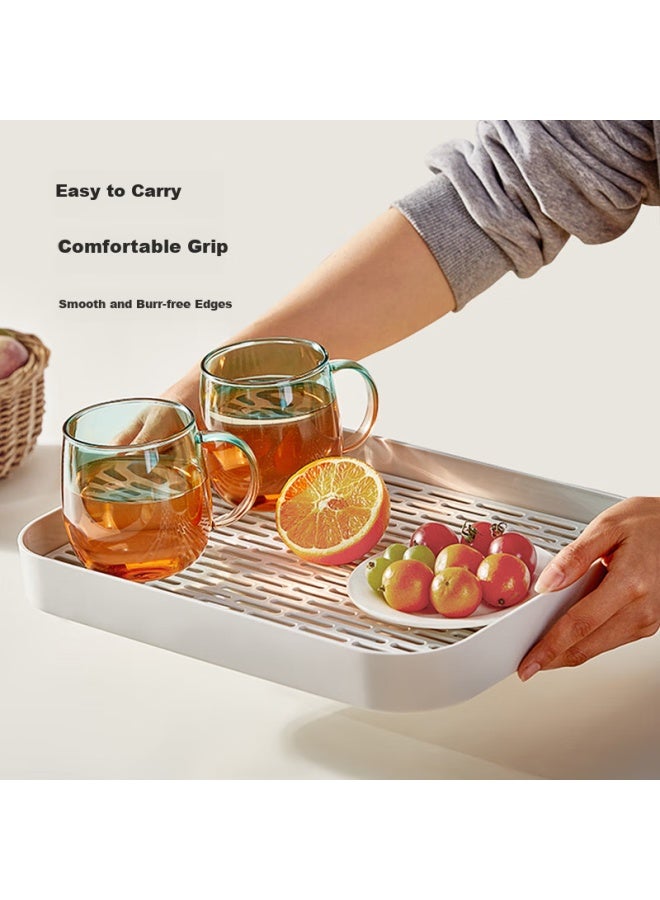 Yihutea Tea Tray, Rectangular Draining Tray For Cups, Small Luxury Water Collection Tray, Teapot Cup Holder, Tea Table, Plastic Filter Tray - Image 2