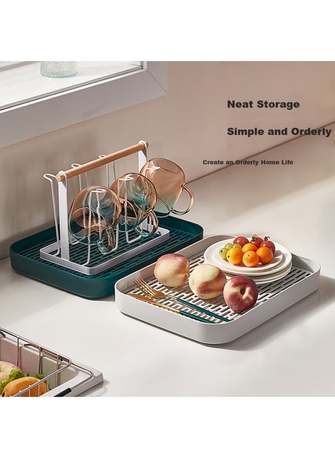 Yihutea Tea Tray, Rectangular Draining Tray For Cups, Small Luxury Water Collection Tray, Teapot Cup Holder, Tea Table, Plastic Filter Tray - Image 3