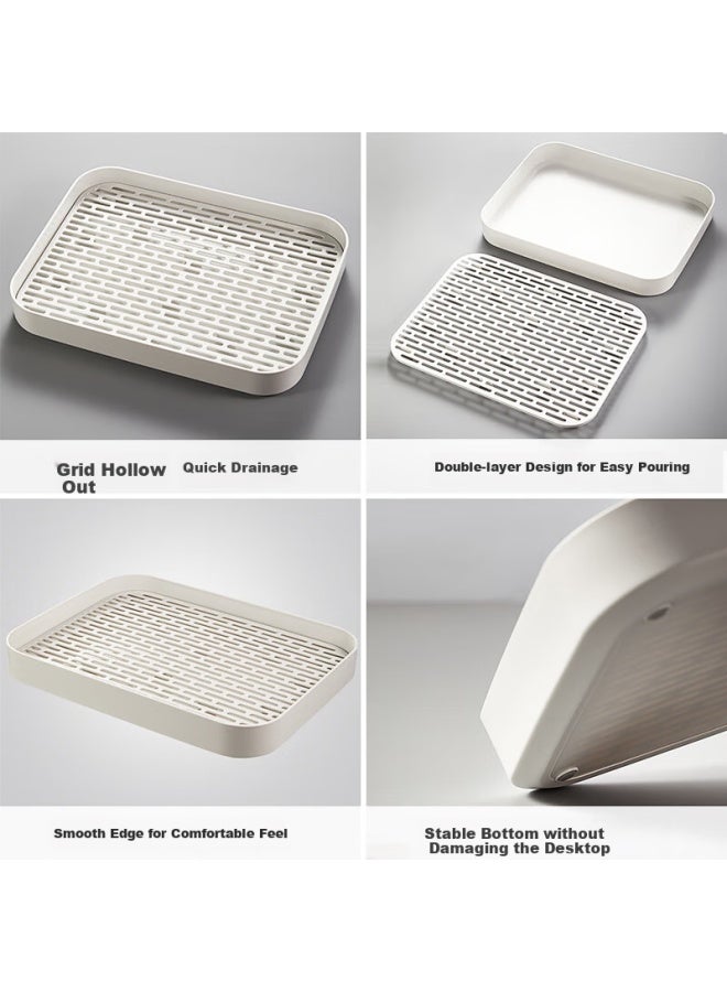 Yihutea Tea Tray, Rectangular Draining Tray For Cups, Small Luxury Water Collection Tray, Teapot Cup Holder, Tea Table, Plastic Filter Tray - Image 5