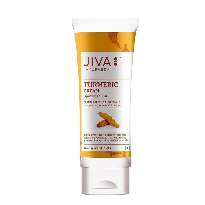 Jiva كريم جيفا بالكركم 100 جرام 100 تركيبة Ayurvedic تغذي البشرة وتمنع حب الشباب والبثور وتحسن لون البشرة وتمنع حب الشباب والبقع مثالي لجميع أنواع البشرة عبوة من 2 - Image 2