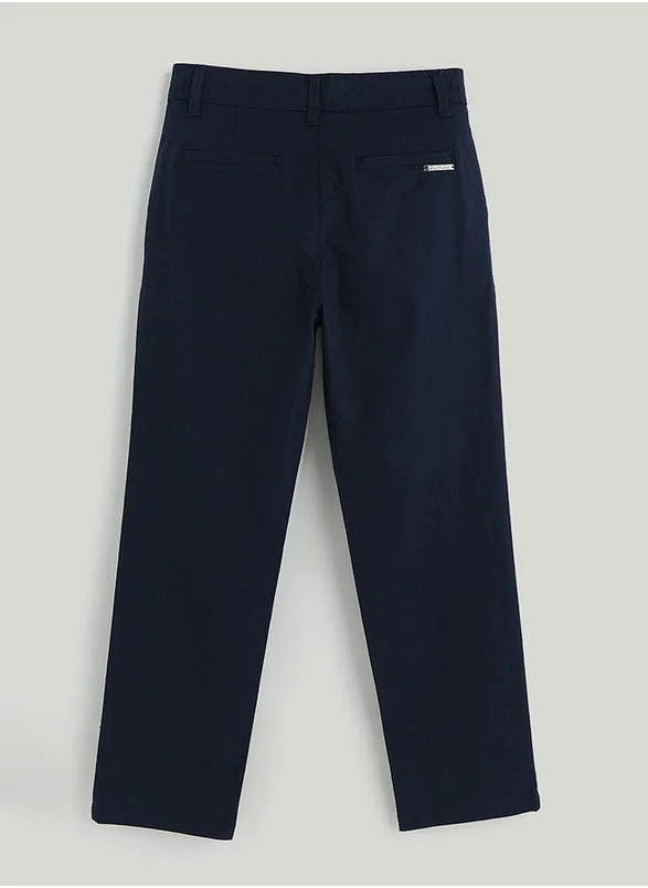 ون فرايدي One Friday Boys Navy Blue Regular Fit Striped Trouser