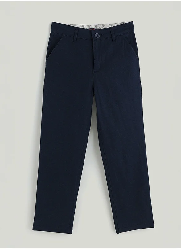 ون فرايدي One Friday Boys Navy Blue Regular Fit Striped Trouser