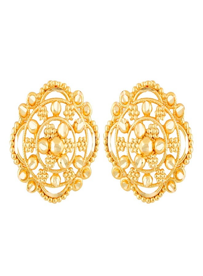 MEENAZ Earrings For Women girls Combo Set Pack Traditional Temple 1 One Gram Gold 18k Copper Brass Ruby Meenakari South Indian Screw Back Studs Tops Stud Fashion Stylish Hoop Bali Ear rings combo-M57 - Image 2