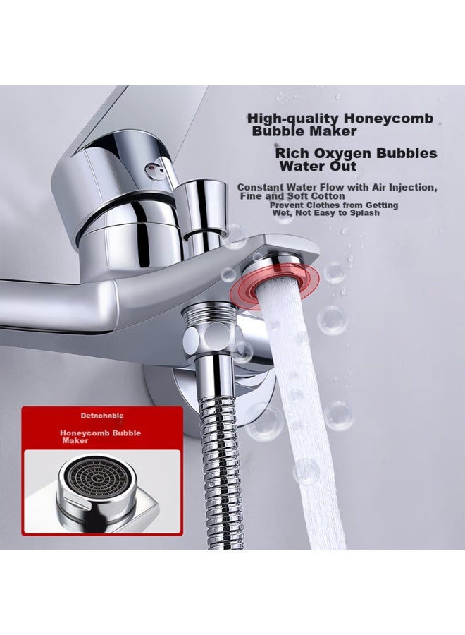 Larsd Shower Faucet Mixer Valve Set, Bathtub Faucet Hot And Cold Three-unit Shower Head Switch Ld72041 - Image 4