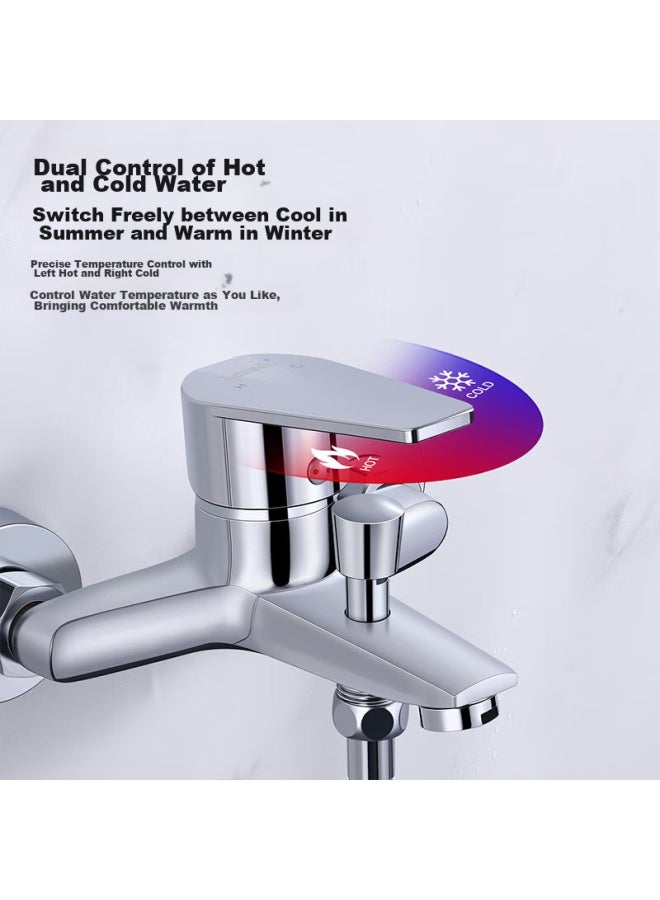Larsd Shower Faucet Mixer Valve Set, Bathtub Faucet Hot And Cold Three-unit Shower Head Switch Ld72041 - Image 3
