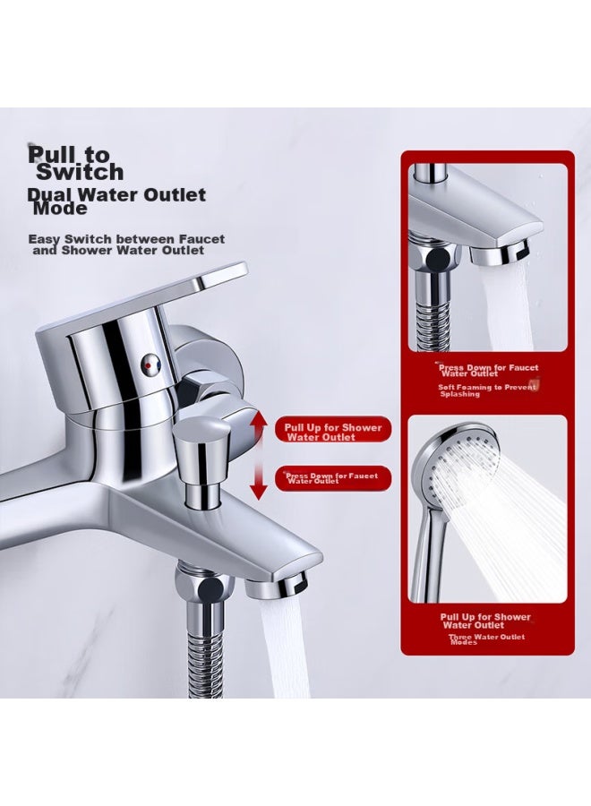 Larsd Shower Faucet Mixer Valve Set, Bathtub Faucet Hot And Cold Three-unit Shower Head Switch Ld72041 - Image 2
