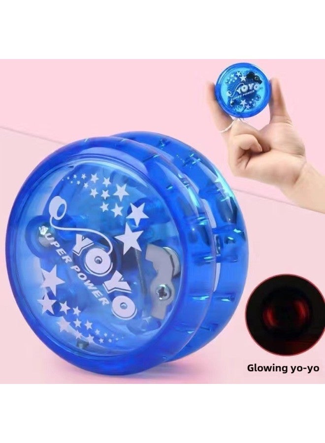 Fully Equipped Alloy Metal Luminous Diabolo Toy Fancy Spinning Diabolo Toy High Quality Durable-Color:Blue Live Sleep Glow Ball-Specifications:Send Finger Hoop Rope Hanging Ring Video - Image 1