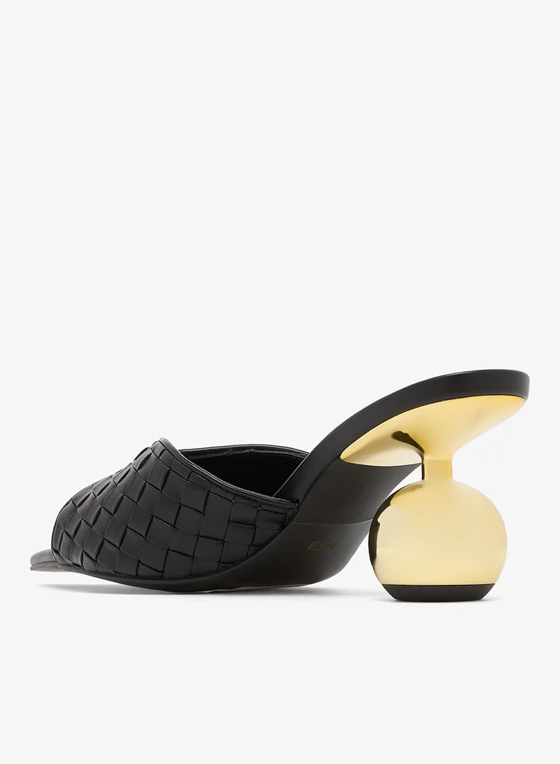 Jw Pei Black Ellie Braided Sphere Heels for Women | Best Price UAE