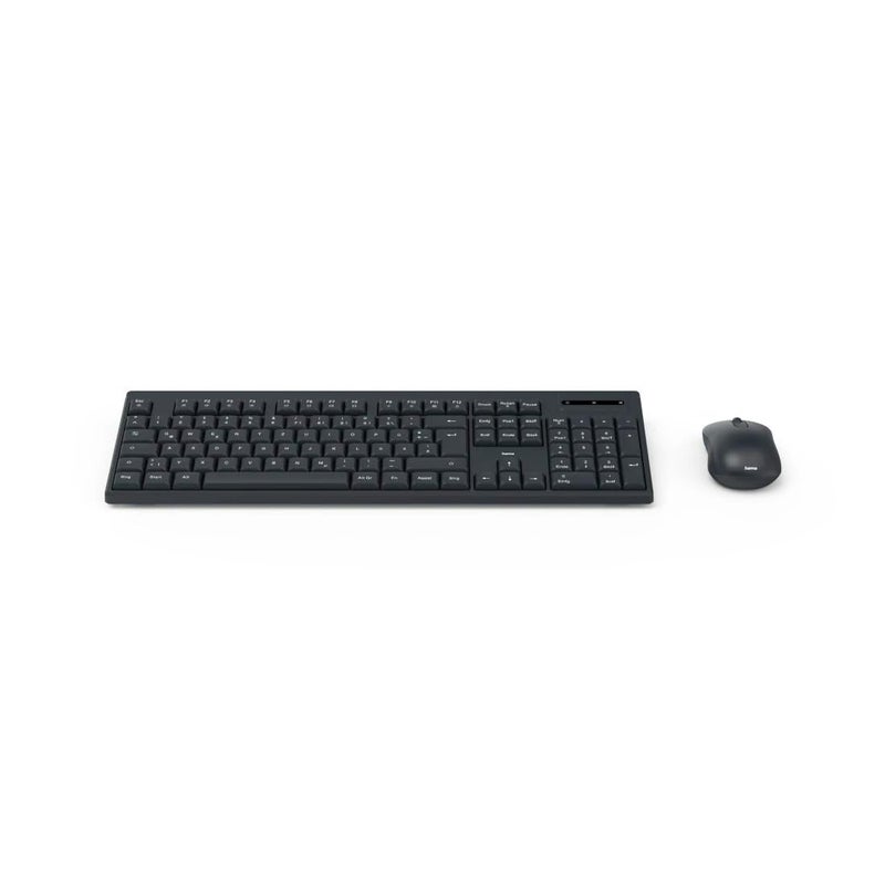 Hama WKM-100 Wireless Keyboard and Mouse Set, Black, Full Format with Number Block, 2.4 GHz, 10 m Range - Image 2