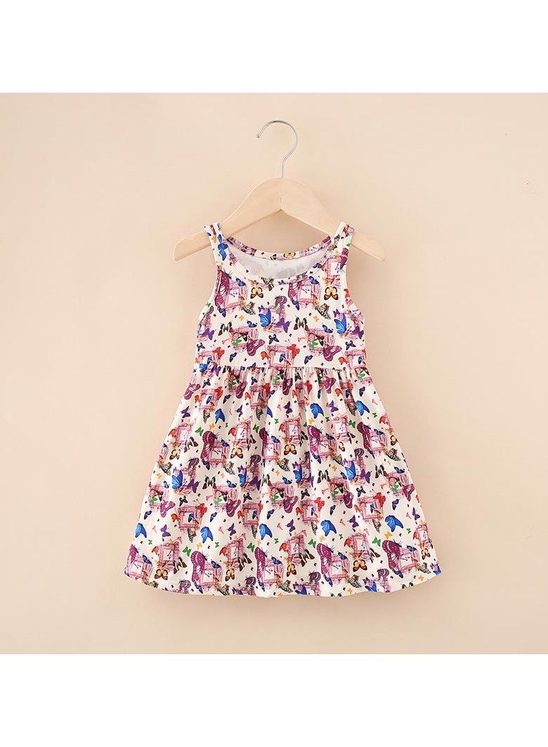 Loquat Cross-border New Milk Silk Printed Children's Dress  - Image 1
