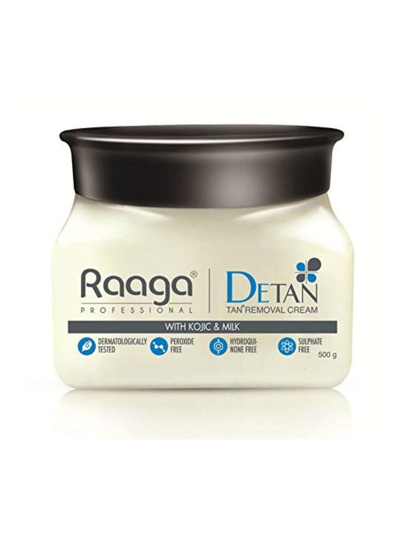 RAAGA PROFESSIONAL - Raaga Professional De Tan Tan removal Cream Kojic Milk 500 GM - Image 1