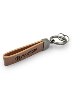 HYUNDAI Hyundai Logo Key Chain - Super Finish Metal Ring PU Leather Strap Keychain Home Keychain Car Keychain- 1Pcs  - Image 3